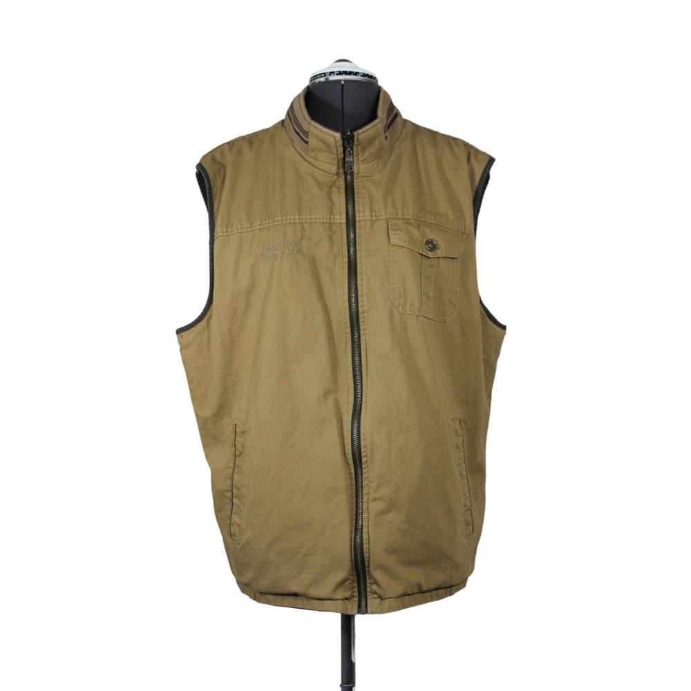 Reversible cotton twill full zip front hunting fishing sport utility vest XL/XXL